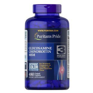 Puritan&rsquo;s Pride Glucosamine Chondroitin MSM Double Strength 480 таблеток 027816 фото