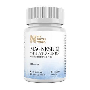 My Nutri Week Magnesium with Vitamin B6 200 mg (100 tab) 23734-01 фото