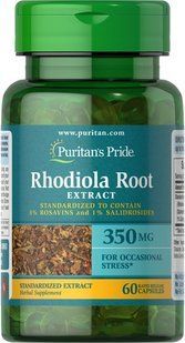 Puritan's Pride Rhodiola Standardized Extract 350 mg 60 капсул 32853 фото