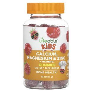 Lifeable Kids Calcium, Magnesium & Zinc + Vitamin D3 60 жувальних цукерок LFB-73100 фото