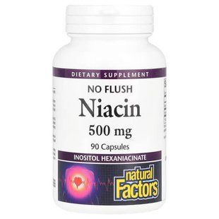 Natural Factors Niacin No Flush 500 mg 90 капсул NFS-01223 фото