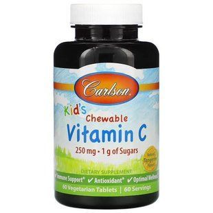 Carlson Kid's Chewable Vitamin C 250 mg 60 таблеток CAR-03100 фото