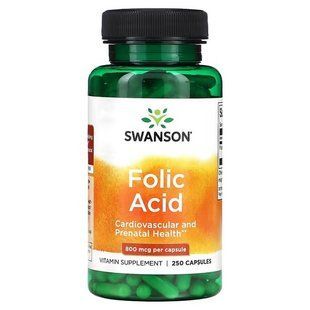 Swanson Folic Acid 800 mcg 250 капсул SW035 фото