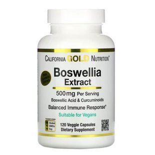 Босвелія та куркума, California Gold Nutrition Boswellia Extract 250 mg 120 капсул CGN-001351 фото