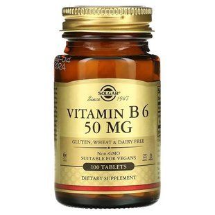 Solgar Vitamin B6 50 mg 100 таблеток SOL-03100 фото