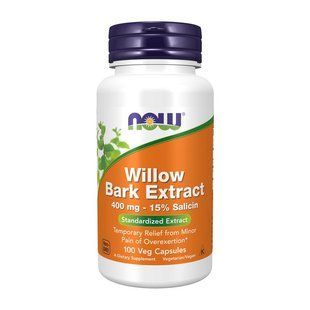 NOW Willow Bark Extract 400 mg (100 caps) 18381-01 фото