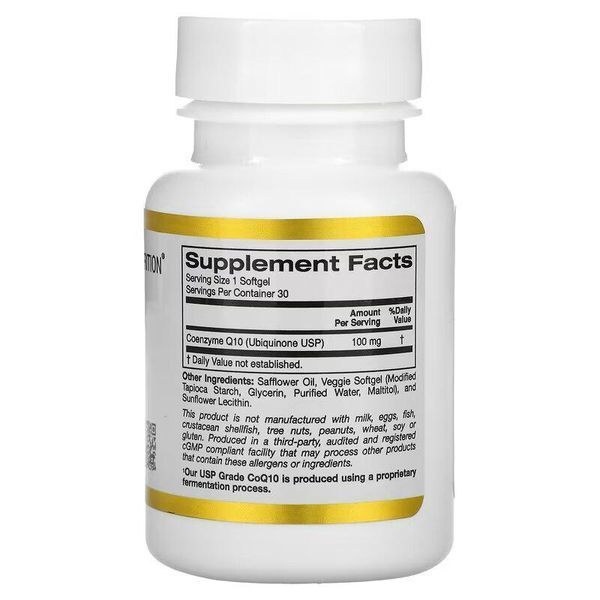 California Gold Nutrition CoQ10 100 mg 30 рослинних капсул CGN-000943 фото