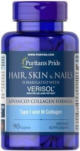 Puritan's Pride Hair, Skin and Nails formulated with VERISOL 90 таблеток 58791 фото