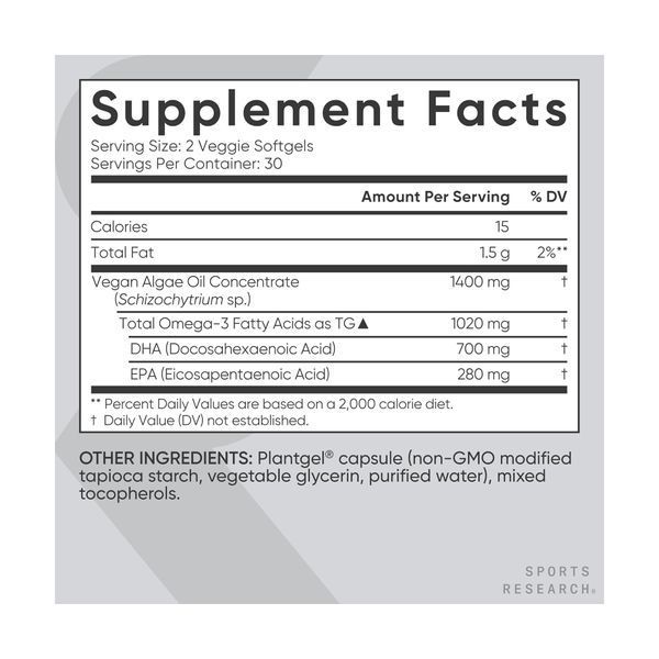 Vegan Omega-3 1400mg - 60 softgels 2023-10-4398 фото