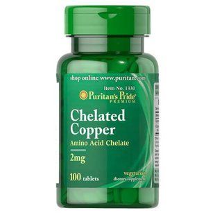 Puritan's&nbsp;Pride Copper&nbsp;Chelate 2 mg 100 таб. 01330 фото