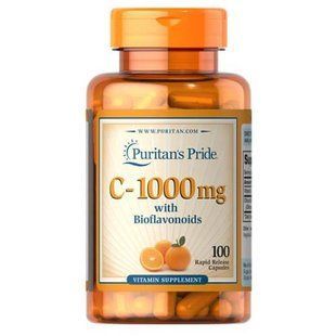 Вітамін С і біофлавоноїди, Puritan's Pride Vitamin C-1000 mg with Bioflavonoids & Rose Hips 100 таб 7297 фото