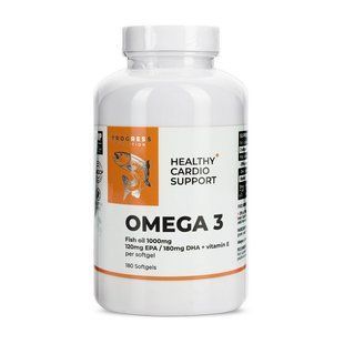 Progress Nutrition Omega 3 + Vitamin E (180 softgels) 22429-01 фото