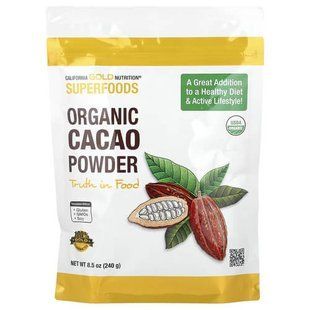 California Gold Nutrition Organic Cacao Powder 240 грам CGN-01214 фото