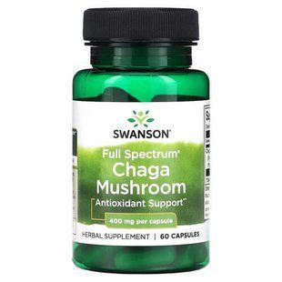 Swanson Chaga Mushroom Full Spectrum 400 mg 60 капсул SW1385 фото