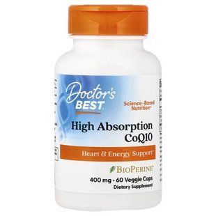 Doctor's Best High Absorption CoQ10 with BioPerine 400 mg 60 капсул DRB-00157 фото