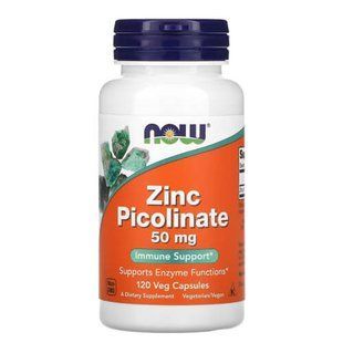 NOW Foods Zinc Picolinate 120 рослинних капсул NOW-01552 фото