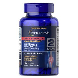 Puritan's Pride Advanced Glucosamine Chondroitin with Vitamin D3 160 таб. 019375 фото