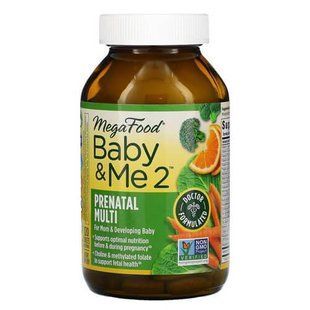 Вітаміни для вагітних і годуючих Мам, Megafood Baby & Me 2 120 таб 12891 фото