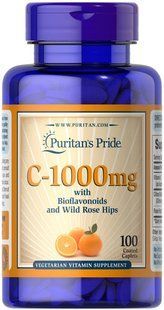 Puritan's Pride Vitamin C-1000 mg with Bioflavonoids & Rose Hips 100 табл 0690 фото