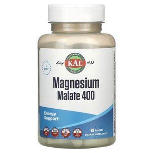 Магній малат, KAL Magnesium Malate 400мг 90 таблеток CAL-881309 фото