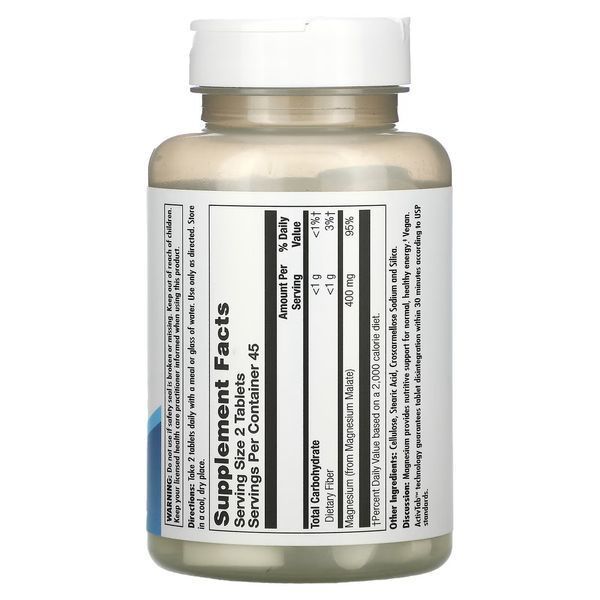 Магній малат, KAL Magnesium Malate 400мг 90 таблеток CAL-881309 фото