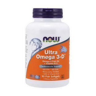 NOW Ultra Omega 3-D (90 fish softgels) 18052-01 фото