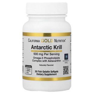 California Gold Nutrition Antarctic Krill Oil 500 mg 30 гелевих капсул CGN-01100 фото