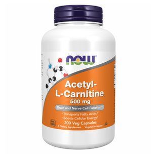 Acetyl L-Carnitine 500mg - 200 vcaps (Пошкоджена банка) 2024-11-0530 фото