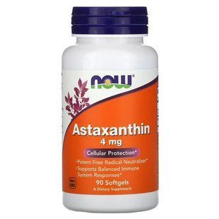 NOW Astaxanthin 4 mg 90 капсул NOW-02305 фото