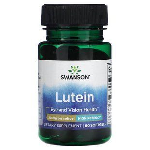 Swanson Lutein 20 mg 60 рідких капсул SWU993 фото
