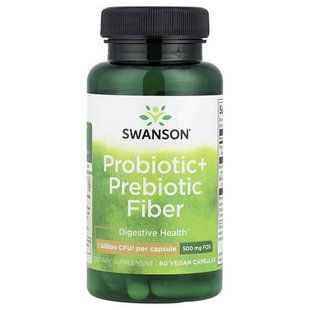 Swanson Probiotic+ Prebiotic Fiber 60 рослинних капсул SWA038 фото