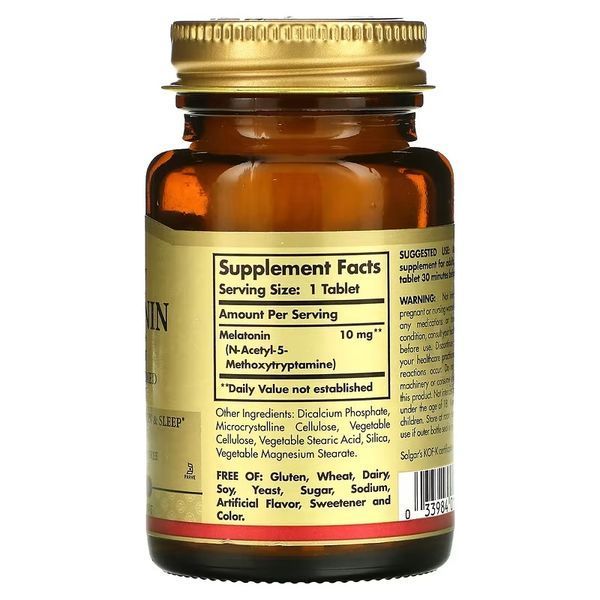 Solgar Melatonin 10 mg 60 таблеток SOL-01956 фото