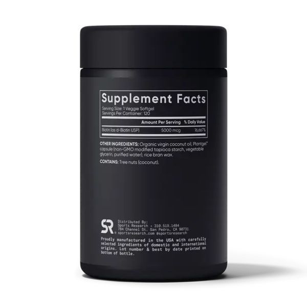 Biotin 5000mcg - 120 veg softgels 2023-10-3448 фото