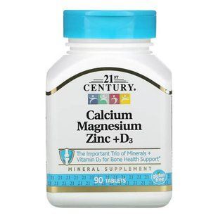 21st Century Calcium Magnesium Zinc + D3 90 таблеток CEN-22263 фото