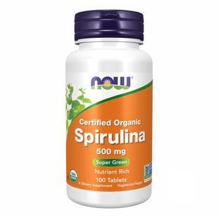Spirulina 500 mg - 100 tabs (Пошкоджена банка) 2023-10-3549 фото