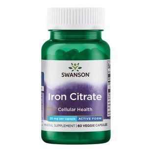 Iron Citrate 25mg - 60veg caps 100-95-6487797-20 фото