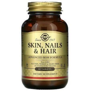 Solgar Skin Nails & Hair Advanced MSM Formula 60 таблеток SOL-01735 фото