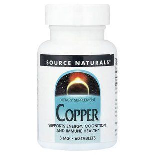 Source Naturals Copper 3 mg 60 таблеток SNS-02888 фото