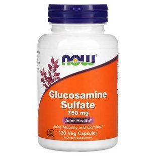 NOW Glucosamine Sulfate 750 mg 120 вегетаріанських капсул NOW-03235 фото