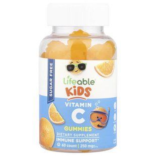 Lifeable Kids Vitamin C (Sugar Free) 250 mg 60 жувальних цукерок LFB-73088 фото