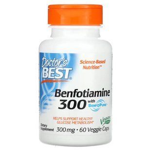 Doctor's Best Benfotiamine 300 with BenfoPure 300 mg 60 вегетаріанських капсул DRB-00270 фото
