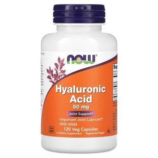 NOW Hyaluronic Acid 50 mg 120 вегетаріанських капсул NOW-03157 фото