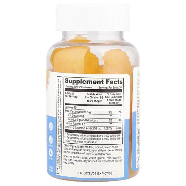 Lifeable Kids Vitamin C (Sugar Free) 250 mg 60 жувальних цукерок LFB-73088 фото